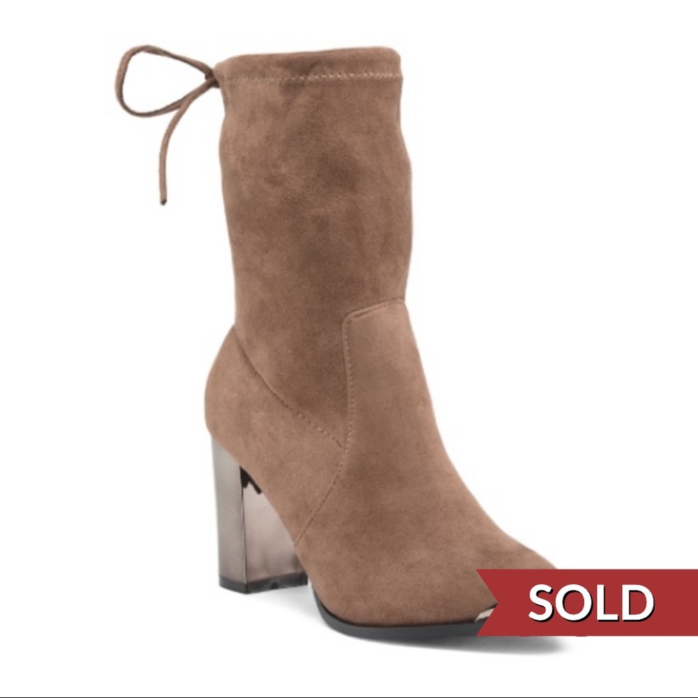 Catherine Malandrino Taupe Suede Boots - Picture 1 of 8